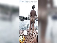 Russian Barefaced Stripped On A Yacht