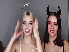 Teenage Twins Try On A Halloween Costume