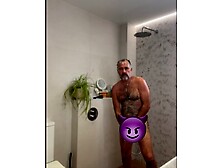 Daddy Shower Time.  Empting My Balls For My Boys.  Cum Shot And A Great Wank.