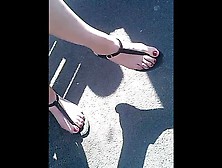 Candid Feet Sandals Waiting Bus Cam0706, 62 Hd