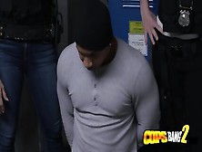 Black Thief Fucks With Two Big Breast Milfs After Being Arrested.