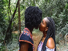 Public Walk In Park,  Private African Lesbian Dildo Fuck