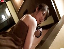 Japanese Female Employee In Tiny Towel Films Unfaithful Sex