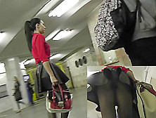 Dangerously Exciting Brunette In Upskirt Public Video