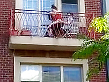 Shameless Couple On Balcony