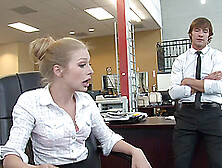 Blonde Babe Gives Blowjob And Gets Drilled Hardcore In The Office