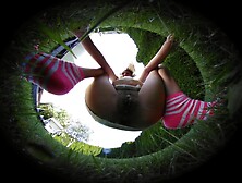 Kate Coconut - Extreme Close Up On Young Squatting Peeing Pussy Voyeurstyle Fisheye