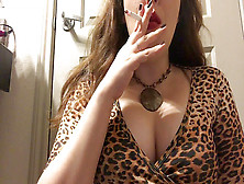 Big Mammories Teenage Smoking - All Inborn Perky Tits - Red Lipstick