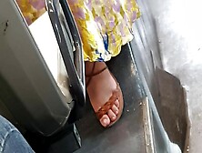 Cute Student Exposes Her Sexy Little Feet And Toes In Sandals (Faceshot)