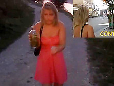 Pissed Girl Walking And Falling Over Showing Her White Panti