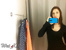 Unexperienced Dame Filming Herself Wanks In The Public Fitting Room