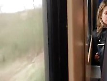 Dude Wanks His Dick In Train