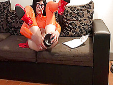 Velma From Scooby Doo In Latex And With A Dildo In Her Ass