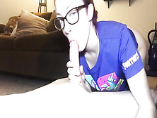 Nerdy Teenage With Giant Glasses Is Highly Active Blowing Her Finest Mate's Manhood,  Late At Night