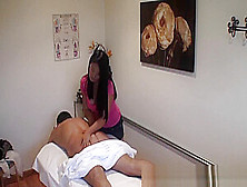 Chubby Asian Masseuse Enjoys Clients Sperm