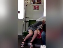 Voyeur Panchira Of A Beautiful Woman Who Is And Vomiting On The Train. 434