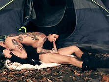 Pornstar With Playful Eyes Is Quickly Penetrated In The Forest