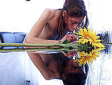 Angel S - Cutie Plays With Sunflower And Dildo