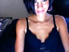 Sexy Girl Strips And Masturbates On Webcam