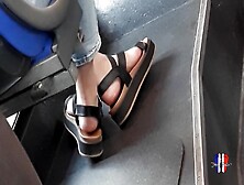 Sexy Candid Feet Of A Young Redhead Beauty On The Bus (Faceshot)