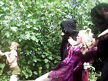A Curious Blonde Fairy Gets Banged By A Bunch Of Demons In The Garden