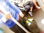 Candid Ebony Feet On The Train