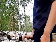A Lumberjack Fucks A Found Masturbator,  And A Colleague Watches Him