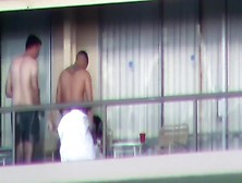 Spy Clip Scene Of Meaty Brawny Man Fucking Sexually Excited Angel On A Balcony
