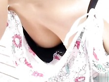 Look Down Her Blouse To See Sexy Nipples