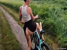 Girl Have Fun With Dildo Bike