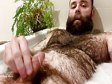 Gay Hairy Bear Teddy Wilder Jerks Off In Bathtub And Shows Off His Big Balls