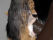 Cheetah Skank Bj In The Shower Spunk On Face Furry Cosplay
