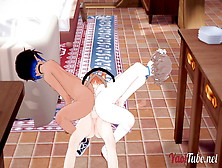 Yaoi 3D - Threesome,  Two Nekoboys Masturbate A Foxboy