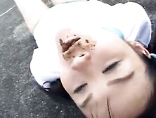 Cute Japanese Girl Eats Two Loads Of Shit.