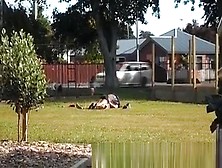 Couple Making Out In Park