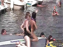 Lesbians Have Sex To Entertain Boat Party Guys