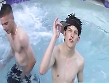 Skater Spank - Four Dudes Get Wet In A Pool Before Having Group Spank