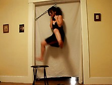 Barefoot Girl Hanging