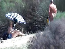 Pervert Granny Masturbates In Front Of Stranger At Beach
