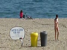 Naked Euro Girl Disgraced On The Beach