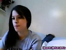 Sexy Busty Teen Strips And Plays On Her Webcam