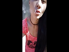 Ciggy In Yard Public Sfw Smoking Milf