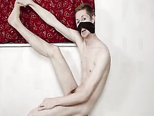 Masked Skinny Twink Poses Naked And Exercises On Webcam Show