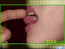 Rina Tries Cock Between Her Sensual Lips