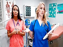 Two Busty Lesbian Nurses Undress And Fuck At Work