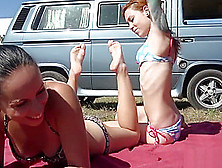 Foxy And Sheryl Outdoor Tickle