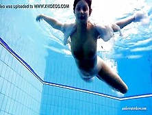 Big Jugs Dark Haired Cutie Zuzanna Swimming Into The Pool