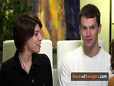 American Swinger Couples Start A New Swinger Experience In An Open Swing House Reality Show On Tv.