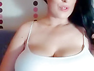 Busty Brunette Milf With Big Boobs Fingering Her Wet Pussy On Webcam And Teasing