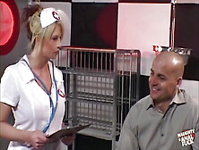 As A Nurse The Busty Blonde Does Anything But Especially Anal To Help Her Patient